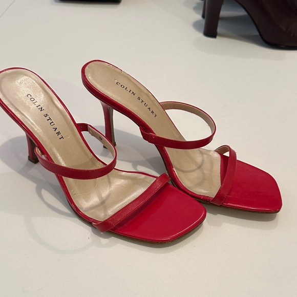 Colin Stuart Strappy Red Heels - Picture 1 of 1